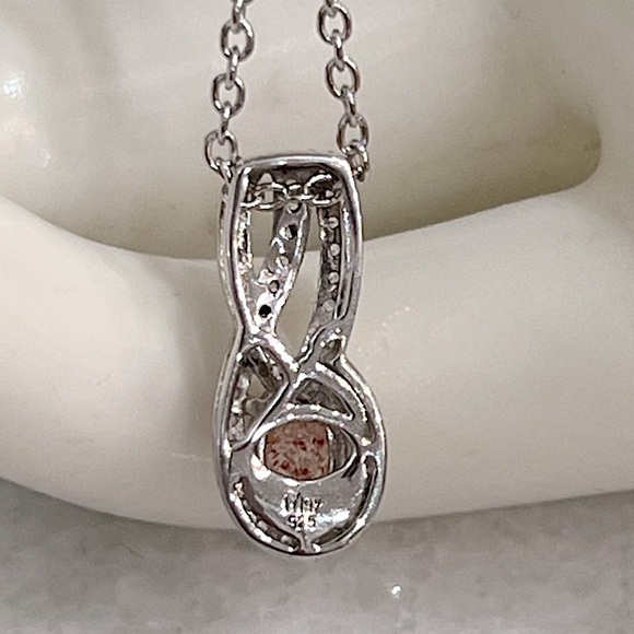 Cherry Tanzurine Zircon Sterling Silver Pendant Necklace - Picture 9 of 12